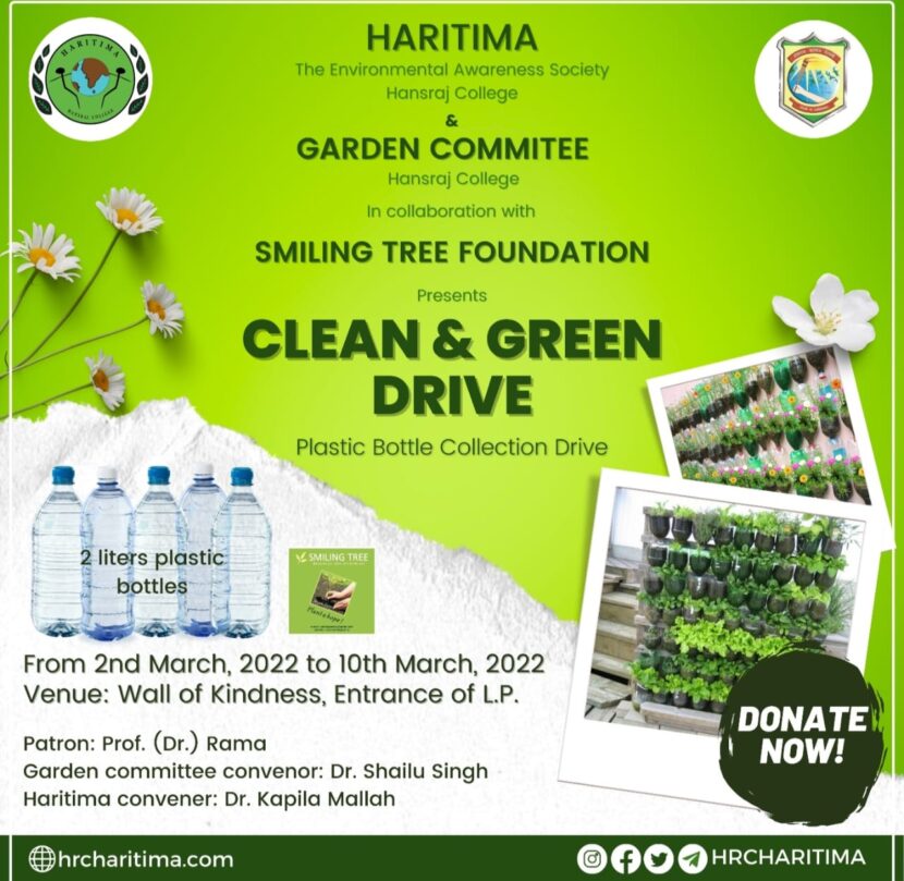 Plastic Bottles collection Clean & Green Drive