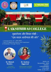 Smiling Tree planted 111 herbal plants at Lakshmibai College on 24th November, 2023