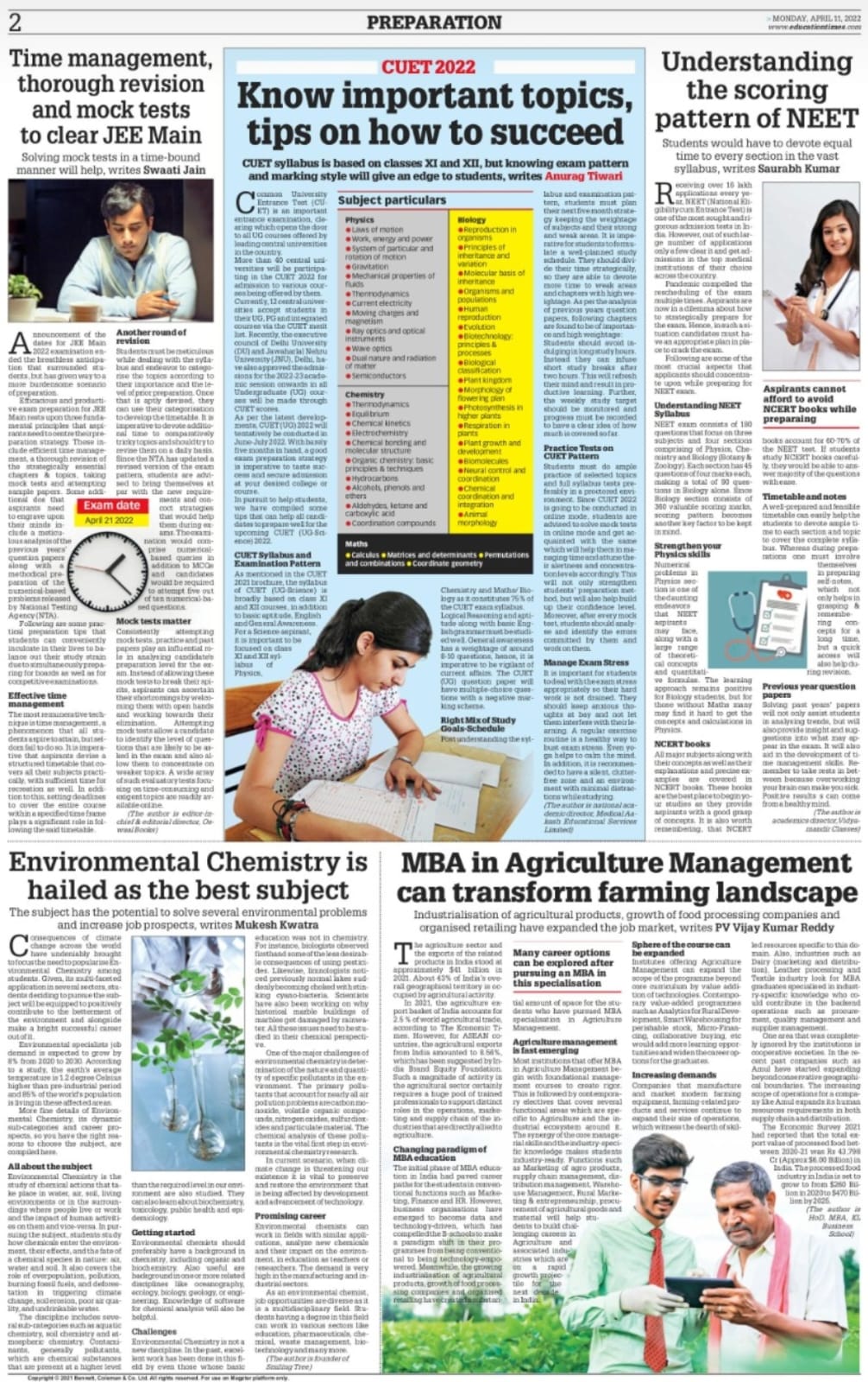 Studying-Environmental-Chemistry-The Times of India - Education-Times